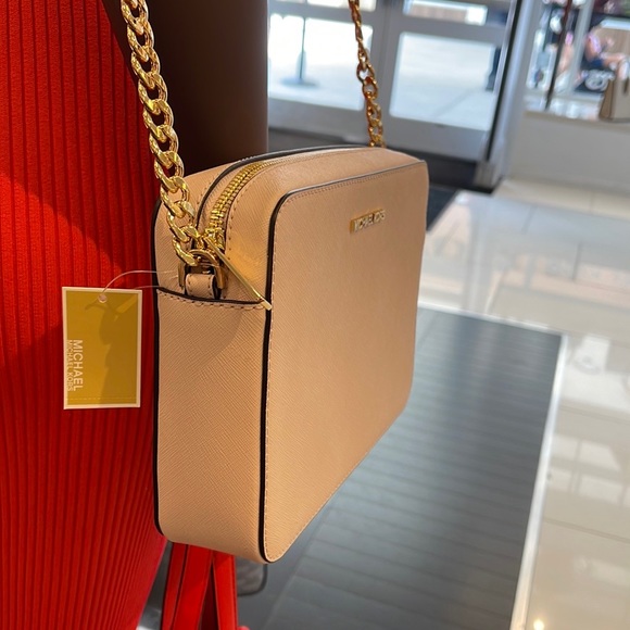 Michael Kors Jet Set Item Large East West Zip Crossbody Leathr Powder Blush/Pink - Picture 8 of 16